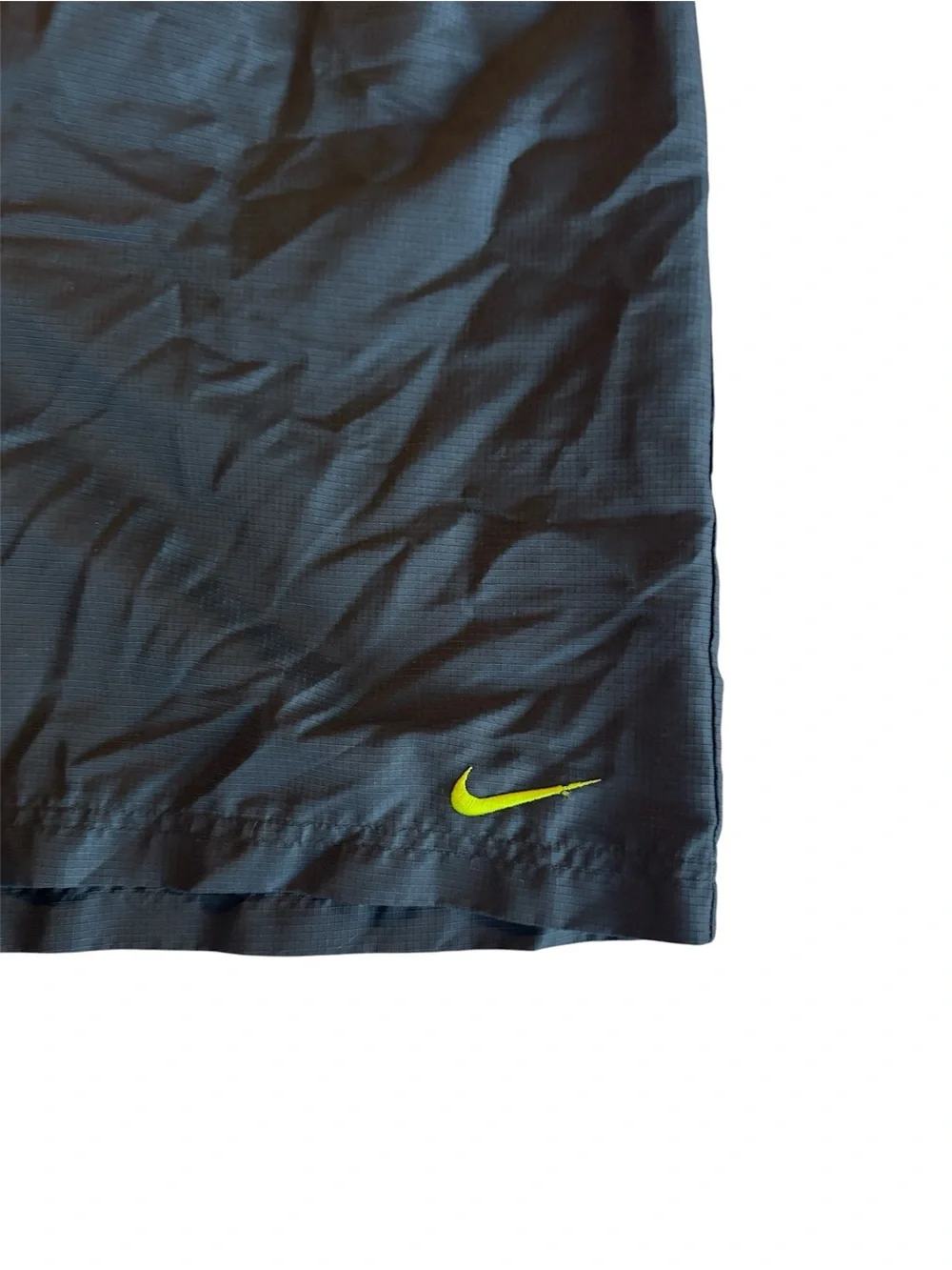 Nike Black Swim Trunks with Neon Yellow Swoosh